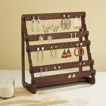Wooden Earring Storage Display Rack Wooden Earrings Jewelry Hooks Stepped Desktop Storage Rack