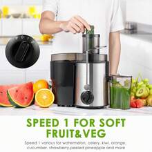 Juicer Machines,3 Speed Control,Juicer Whole Fruit And Vegetables, Centrifugal Juicer Extractor Max Power 400W,Cleaning Brush And Juicing Recipe Included - US A Type Plug(110-127V) - View 5
