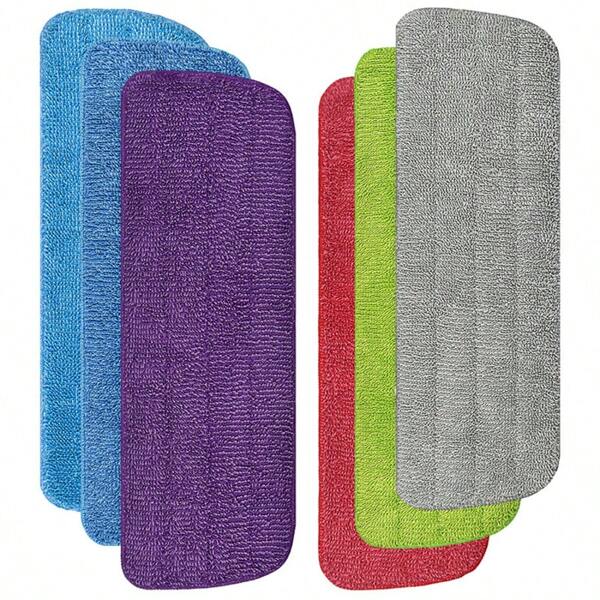 2/4pcs Microfiber Flat Mop Replacement Pads, Braided Mop Refill Pads With Hooks
