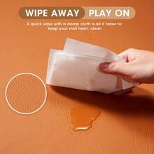 SUN YEE Kids Play Mat Baby Crawling Soft Leather Cover Plush Foam Padding Brown - màu nâu - Xem 4