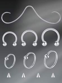 CIZME Mustache Septum Ring Septum Rings Septum Jewelry Septum Rings 16g Septum Piercing Septum Pincher 16 Gauge Septum Nose Rings Mustache Nose Ring Septum Silver Gold Black, - Septum Rings - View 20