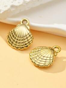 2/5/10 件时尚镀金亚克力海洋风格海星、贝壳、扇贝吊坠，适合 DIY 珠宝制作项链、耳环、钥匙扣，适合送给家人、情侣、朋友、情人节的礼物