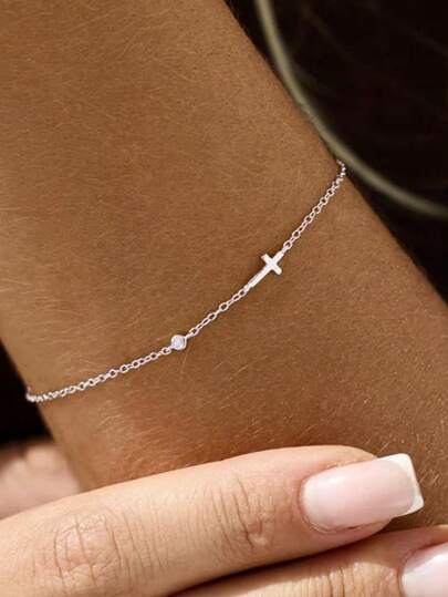 1 Pc 925 Sterling Silver Bracelet For Women Bracelet 18K Gold Suitable For Party Happy Easter Fine Jewelry