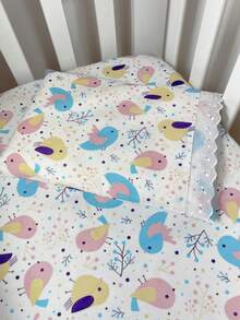 Laura Baby 2-Piece Sheet Set For American Standard Crib Or Mini Crib 100% Cotton - 粉紅鳥 - 查看 2