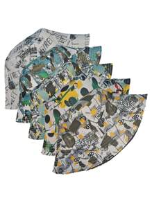 1pc Reversible Graffiti Print Street Style Bucket Hat, Polyester Fabric, Windproof & Decorative, Unisex, Suitable For Spring, Summer, Autumn