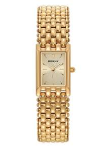 BERNY 1 Stück Damen Edelstahl-Armband, luxuriöse elegante Mode quadratisches Zifferblatt Analog Quarz Armbanduhr, 30m wasserdicht, geeignet für den täglichen Gebrauch