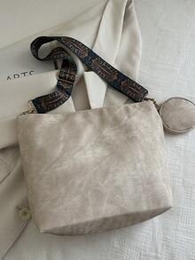 2026夏季新款时尚手提包、单肩包、托特包，高品质大容量通勤水桶包，女士款 - 卡其色 - 查看 6