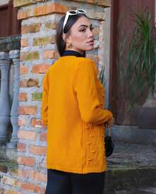 Polka Dot Knitted Cardigan - 金色 - 查看 3