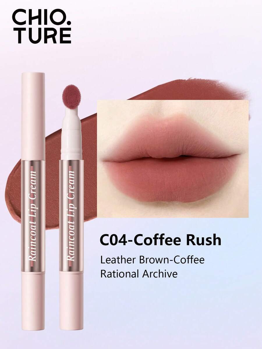 CHIOTURE 气垫雨衣唇膏、唇粉、唇彩、唇漆、唇泥、水性珠光唇彩、哑光效果、持久不脱唇纹，完美打造从白天到夜晚的完美妆容 - C04 Coffee Rush - 查看 1