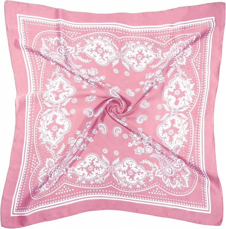 Satin Head Scarf - 27.5 Inch Silk Hair Wrap For Women - 粉色 - 查看 1
