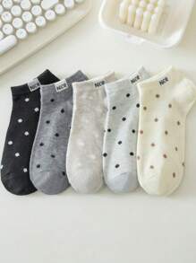 5/8/10 pares de nuevos calcetines de tobillo para mujer con estilo fresco y puntos, transpirables
