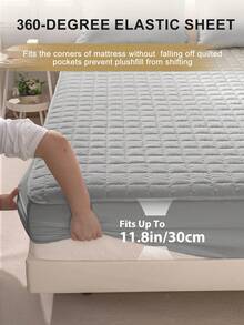 1 pieza Sábana ajustable, moderna tela tejida suave para sábana ajustable de fondo para el hogar, hecha de tela suave y transpirable, lavable, no impermeable, funda de colchón, antipolvo antideslizante, protector de colchón, para todas las estaciones, edredón antipolvo, amigable con la piel, se ajusta a camas individuales, gemelas, completas, queen y king, funda protectora de colchón gris, una opción práctica de edredón antipolvo, decoración de otoño, decoración de habitación, de vuelta a la escuela, útiles escolares