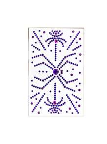 1 Peça Decoração de Rosto de Halloween Adesivo de Teia de Aranha Gótica para Festa, Maquiagem e Cosplay, Gemas de Rosto com Glitter Preto e Roxo