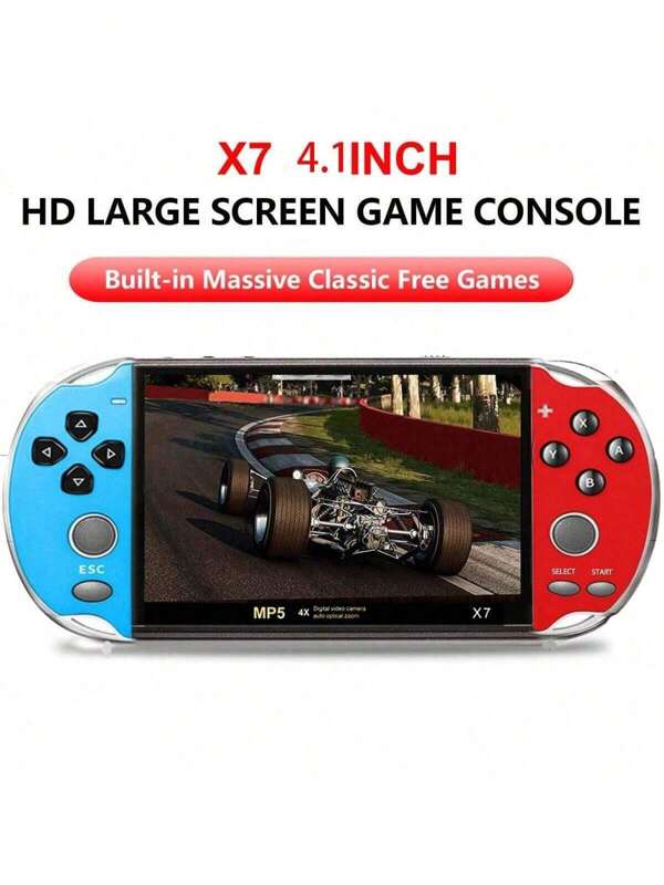 Console de jeu vidéo portable mini avec écran HD 7 pouces X12 Plus, 5,1 pouces X7, 4,1 pouces X7 Plus, intégrant des milliers de jeux. Prend en charge 10 modes et 7 fonctions, notamment l'enregistrement vidéo et autres.