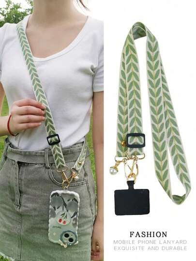 1pc Multifunctional Adjustable Long Crossbody Phone Strap, Can Be Used As Shoulder Strap, Necklace Chain With Pearl Pendant, Wide Version, Can Be Used As Lanyard Gifts For Mother, Family, Friends, Birthday, Holiday Phone Charm, Phone Chain