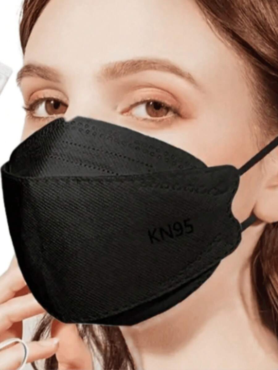 50个/包 KN95 一次性口罩，男女通用透气口罩 - 防护 PM2.5 和呼吸危害 - 黑白两色。独立包装，防止污染。 - 彩色 - 查看 1