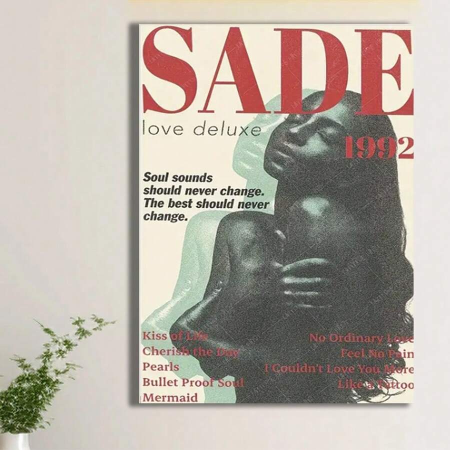 Framed [2D Flat] 1pc Sade Magazine Cover Canvas Art Poster,Vintage Music & Fashion Theme, Featuring Lyric Quotes, Ideal For Living Room Decor, Magazine Cover Artwork|Vintage Magazine Cover - Framed - View 1