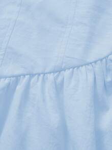 春夏法式极简时尚白色细肩带连衣裙女高端感减龄方领收腰显瘦复古无袖修身性感露背吊带小连衣裙 - 藍色 - 查看 4