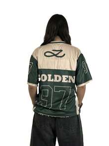 jersey estilo kpop jungkook-envionacional-unisex-street-wear  Letras  Número  Estrella    Casual    Brillante    Ribete en contraste    kpop  Casa    verano - Verde - Ver 5