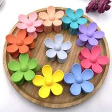 发夹 8PCS（颜色随机）女士磨砂糖果色多色亮色花朵夹花朵发夹清新不易断抓夹女士淋浴盘发夹配件发饰优雅爪夹，学校用品，学院秋季配饰