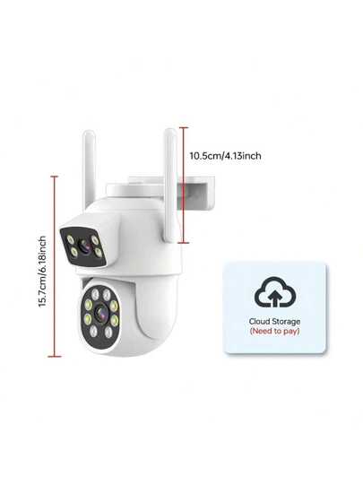 2.4G/5GHz Dual Lens Security Camera, 360° Rotating Tilting WiFi Surveillance Night Vision, Automatic Tracking, Two Way Audio, Outdoor Home Monitoring System, USB Power Supply, Motion Detection, Wireless, Security, Anti Social Attacks, Camera view 8