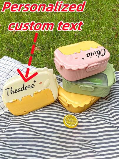 Personalized Custom 2025 New Kitchen Refrigerator Rectangular Fresh-Keeping Box Microwave Heat-Resistant Plastic Lunch Box Food Meal Box Fruit Storage Box Sealed Box Back To School