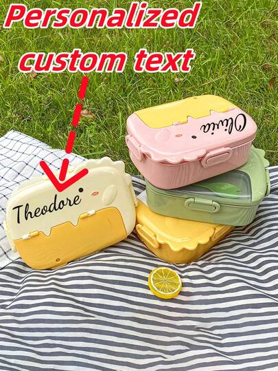 Personalized Custom 2025 New Kitchen Refrigerator Rectangular Fresh-Keeping Box Microwave Heat-Resistant Plastic Lunch Box Food Meal Box Fruit Storage Box Sealed Box Back To School