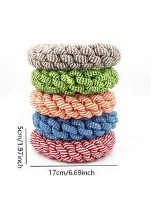 Rope Woven Circular Ring Pet Toy With Strong Bite Resistance, Teeth Grinding And Cleaning, Suitable For Large, Medium And Small Dogs, Random Color