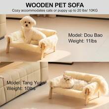 Mewoofun Elevated Cat Bed - Wooden Pet Couch With Removable Mattress Cover Breathable Indoor Lounger For Cats, Puppies & Small Dogs - Yellow - View 7