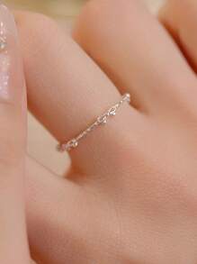 1 pieza Anillo en forma de lazo dulce de diseño único, anillo delgado para apilar en los dedos, accesorio de moda