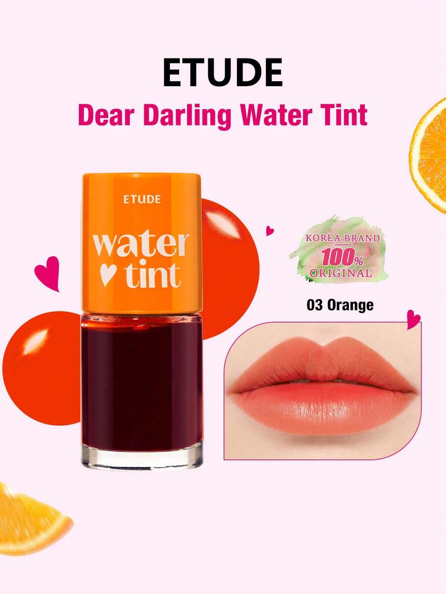 ETUDE 伊蒂之屋 Dear Darling 水润唇釉 #03 橘色,色彩鲜艳明亮,持久不脱妆,滋润保湿,质地轻盈,光泽妆效,适合日常使用,韩国化妆品,礼盒装 9克/0.31盎司 - #03 Orange - 查看 1