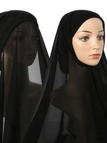 1 Stück Damen einfarbiger Chiffon Rohrschal Hijab, modische vielseitige, bequeme und atmungsaktive Hijab Accessoires, geeignet für den täglichen Gebrauch