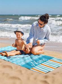 1 Stück personalisiertes Strand-Handtuch mit Meeres-Motiv, lustiges cartoon-artiges niedliches Meer-Thema (Seepferdchen/Hai/Oktopus/Qualle), helles und fröhliches Design, großzügige Größe für Komfort, ideal für Strandtage, Pool-Partys, einzigartiges Geschenk um deinen Sommer zu personalisieren