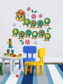 1 szt. Urocza naklejka na podłogę z PVC z kreskówkową gąsienicą, uroczy ślad gąsienicy, cyfrowa naklejka na ścianę z gąsienicą, dekoracja do pokoju dziecięcego, salon, letnia dekoracja pokoju na Halloween i Boże Narodzenie, dekoracje ścienne, spersonalizowana naklejka na podłogę, płytki podłogowe, wystrój kuchni i salonu, płytki podłogowe, samoprzylepne płytki podłogowe, odklejane