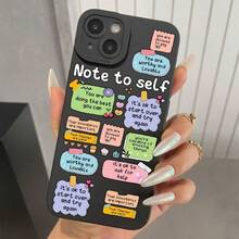 Funda para teléfono móvil con diseño de ángel de la guarda con palabras de aliento, compatible con iPhone 17/16 Pro Max, 15, 14, 13, 12, 11, Xs, Xr y Xsmax. Protección completa contra golpes, funda negra suave - Regalo de cumpleaños para novio y novia, palabras de aliento. - Negro - Ver 7