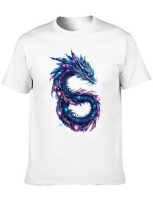 Men's Graphic T-Shirt -  Printed Tee ScaUa Cool Dragon Graphic Tee Men Women Funny T-Shirt Pure Cotton - trắng - Xem 3