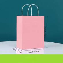 10 Sacolas de Presente Rosa - Adequadas para Dia dos Namorados, Aniversário, Casamento, etc. | Sacolas Reutilizáveis para Compras e Viagem com Alças (14 cm x 20 cm)