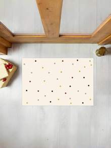 1pc Soft Faux Wool Rectangle Mat, Colorful Polka Dot Patterned Faux Wool Rug, Soft & Comfortable, Suitable For Bedroom, Living Room And Nursery - Decorative Beige Floor Mat, Colorful Dot Pattern, Easy To Clean, Living Room Carpet - Multicolor - View 17