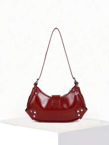 Dedoo 2024 Hot Maillard Style Retro Hot Girl Y2K Leopard Print One-Shoulder Christmas Gift - Burgundy - View 5