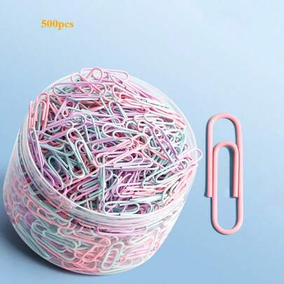160pcs/500pcs Colorful Coated Paper Clips Set | Vibrant Multi-Color Clips For Desk Organization, Crafting, Scrapbooks, Gift Wrapping, And Party Decor | Premium Glossy Finish, Smooth Edges, Steel Core, Bright Hues For Spring STEM Projects, School Supplies, Home Office Styling, Wedding And Valentine's Day Tables, Mother's Day Treats, Baby Shower Centerpieces, DIY Card Making, Photo Albums, And Seasonal Seasonal Color Schemes To Elevate Everyday Decor And Creative Displays