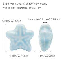 10 件釉面陶瓷珠，海星隔珠 2 毫米孔贝壳，适用于手链、耳环和项链，DIY 海滩珠宝和工艺品 - Sea Star Beads - 查看 30