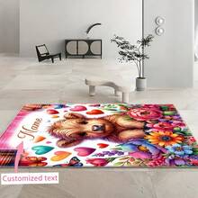 1pc Personalized High Definition Digital Printed Carpet With Calf Pattern, Suitable For Living Room, Bedroom, Outdoor - Multicolor - View 1