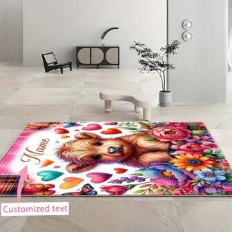 1pc Personalized High Definition Digital Printed Carpet With Calf Pattern, Suitable For Living Room, Bedroom, Outdoor
