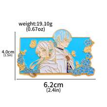 1 Stück universelle Anime-Film Cosplay Trauerbegleiter Frilish Emaille Metall Anstecknadel, dekoratives Accessoire für Tasche/Kleidung, Valentinstag Geschenk für Paare