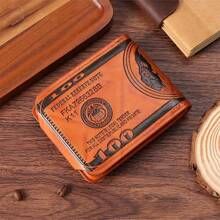 1pc Men's Dollar Bill Wallet Card Holder & Coin Purse Foldable Short Billfold With Dollar Print Stylish PU Leather For Men Wallet Mini Wallet Purse Wallet Men Wallet Leather Small Wallet