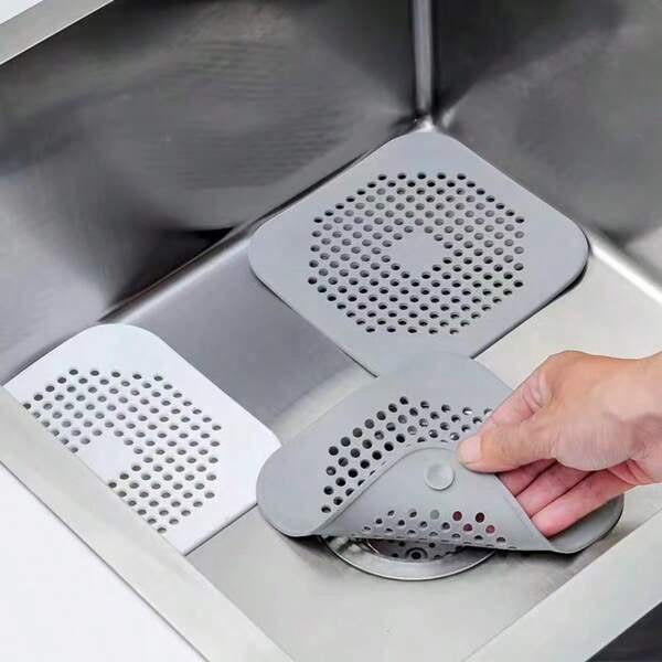 1 peça de capa de silicone para ralo de piso, evita odores e entupimento de cabelos no ralo da pia do banheiro