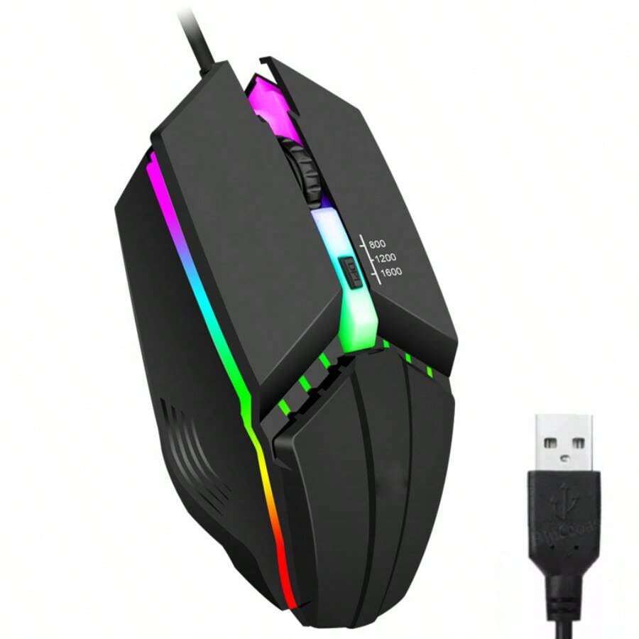 Mouse Gamer Alámbrico Usb Ergonómico Ratón Para Laptop Pc - Negro - Ver 1