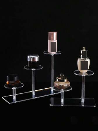 1 st transparent akryldisplayställ, flernivådisplay, kosmetiska småartiklar, smycken, parfymdisplayställ, presenter till kvinnor, julklappar, presentidéer till kvinnor