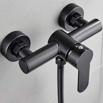 1 pieza Grifo de ducha de acero inoxidable 304 para agua caliente y fría, apropiado para el baño - Negro