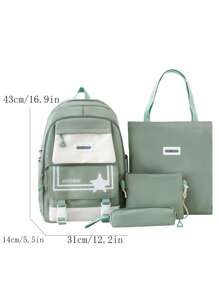 A Backpack Allows You To Carry Your Daily Necessities With You. Different Styles And Characteristics Can Be Displayed On Different Occasions. This Is A Four-Piece Backpack With A Complex Design. This Shoulder Can Be Carried, Shoulder, One Shoulder, Multi-Pocket Multi-Functional, With A Pen Bag, Tutoring Bag, And Cross-Body Strap
